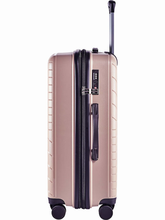 Lavor Cabin Hard Beige Suitcase with 4 Wheels Height 55cm