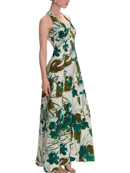Summer Maxi Dress for Wedding Christening Open Back with Lace Multicolor