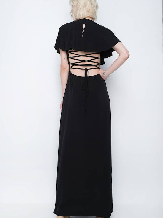 Summer Maxi Dress with Tearing Black