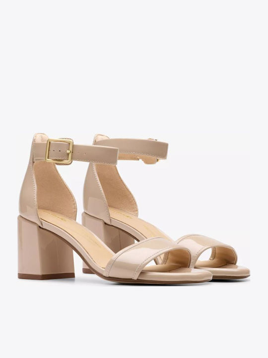 Ezoria Mae Sandals from Patent Leather Beige