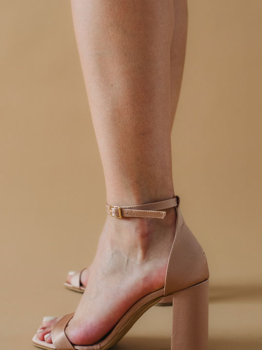 Sandale cu barete din satin 062.752-sa Nude
