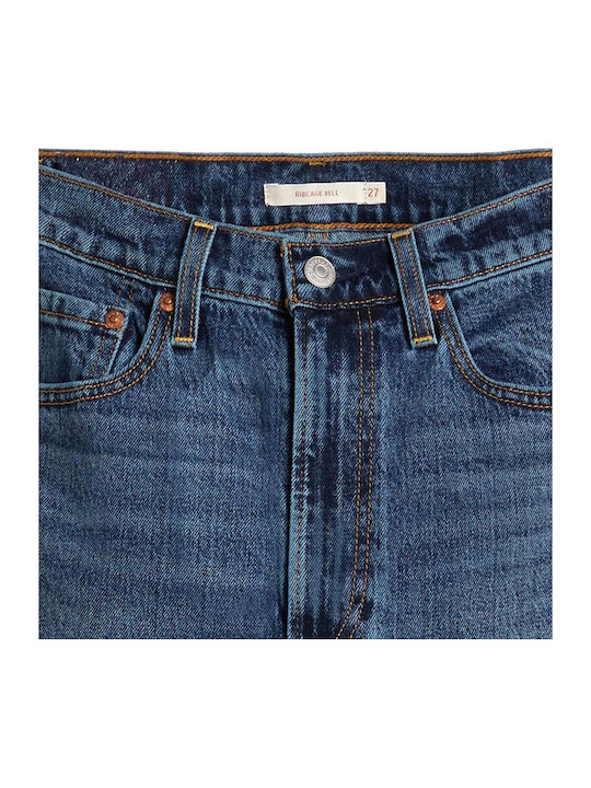 Ribcage High Waist Women's Jean Trousers Flared Blue