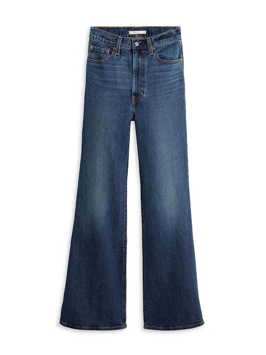 Ribcage High Waist Women's Jean Trousers Flared Blue