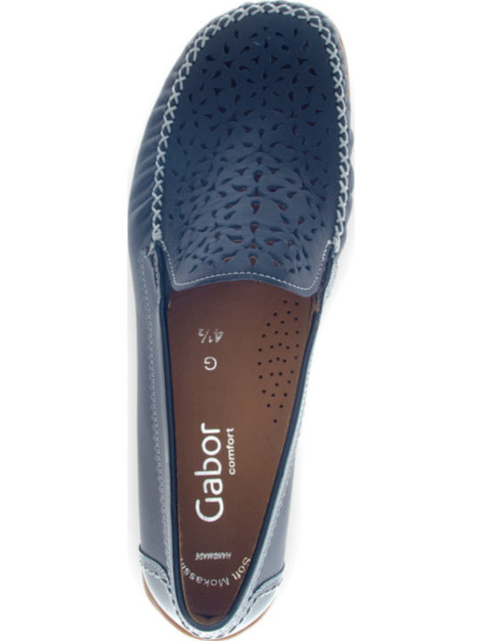 Δερμάτινα Γυναικεία Loafers σε Μπλε Χρώμα