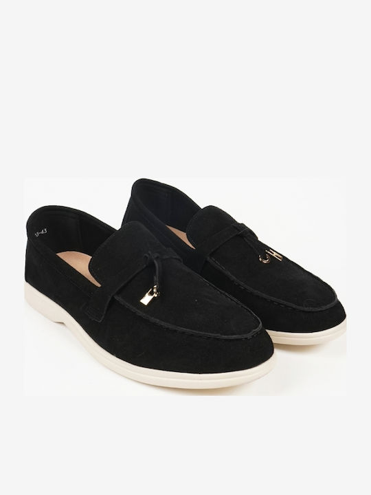 Wildleder Herren Mokassins in Schwarz Farbe