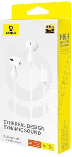 Baseus Encok CZ20 In-ear Handsfree Headphones with Connector USB-C White