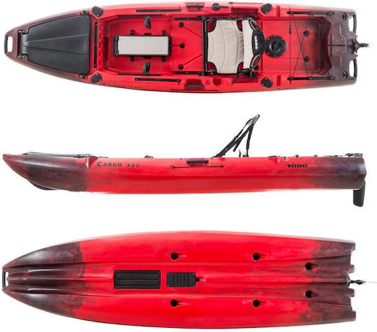 SCK 32048 Πλαστικό Kayak Ψαρέματος 1 Ατόμου Μαύρο/Κόκκινο