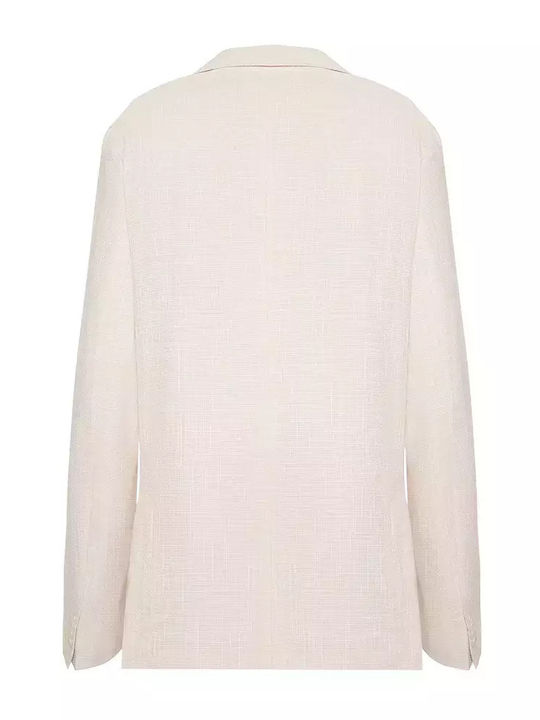 C-hanry Men's Summer Suit Jacket Slim Fit Open White