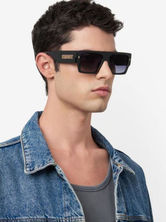 Dsquared2 Men's Sunglasses with Black Plastic Frame and Black Lens
