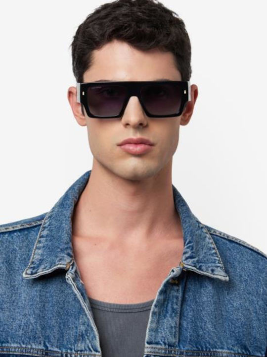Dsquared2 Men's Sunglasses with Black Plastic Frame and Black Lens