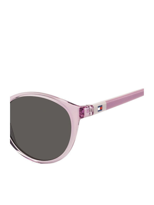 Tommy Hilfiger Unisex Sunglasses with Pink Plastic Frame and Black Lens
