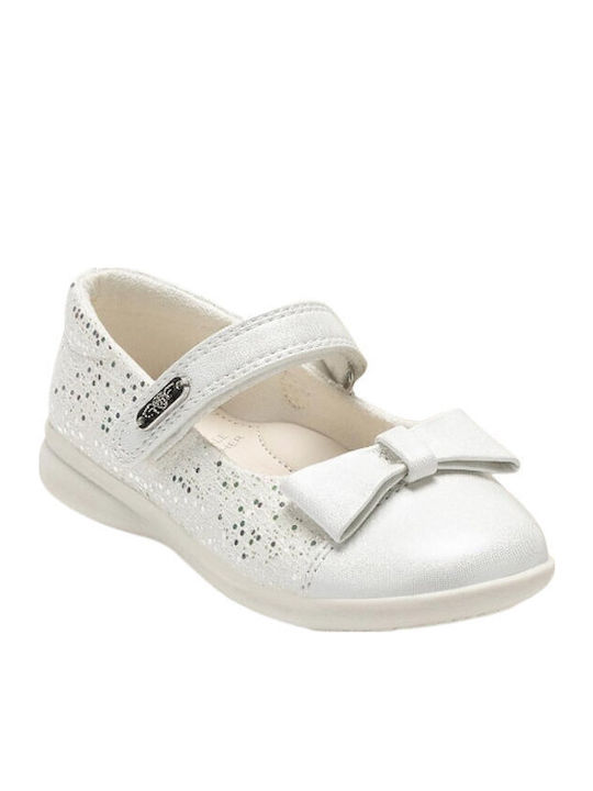 Kids Ballerinas with Hoop & Loop Closure White