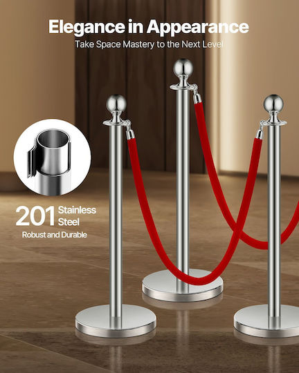 Vevor Safety Barrier Post Silver 1.5m QTGLZDSDYSHRTRS83V0
