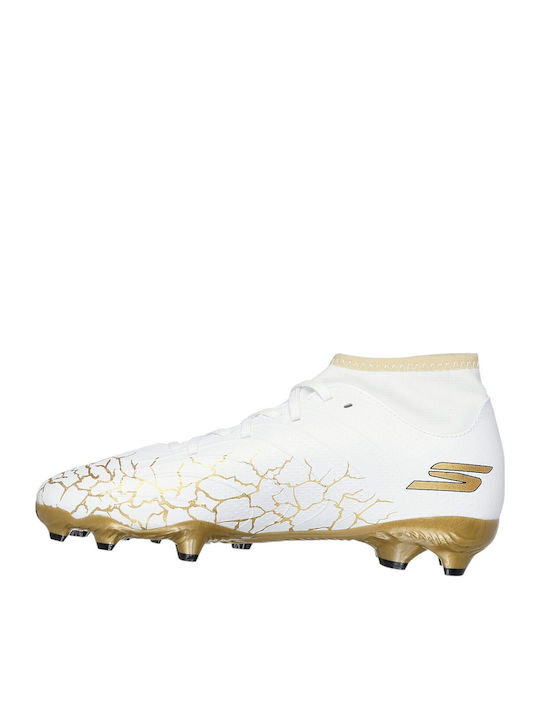 Youth Kids Molded Soccer Shoes with Sock White / Gold