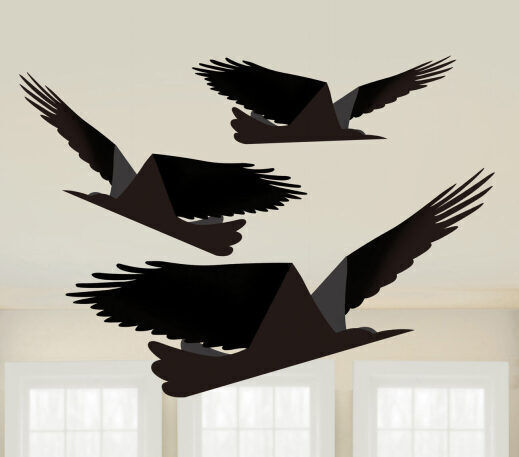Amscan Crows Hanging Ornament for Party in Black Colour 3 Pieces