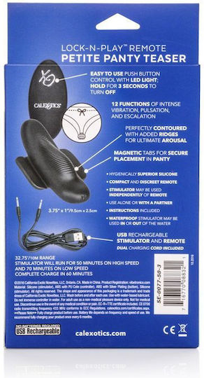 Calexotics Remote Lock-N-Play Panty Teaser Mini Δονητής για Ζευγάρια με Απομακρυσμένο Έλεγχο Μαύρος
