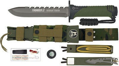 K25 Thunder II Нож Survival Зелен в Калъф