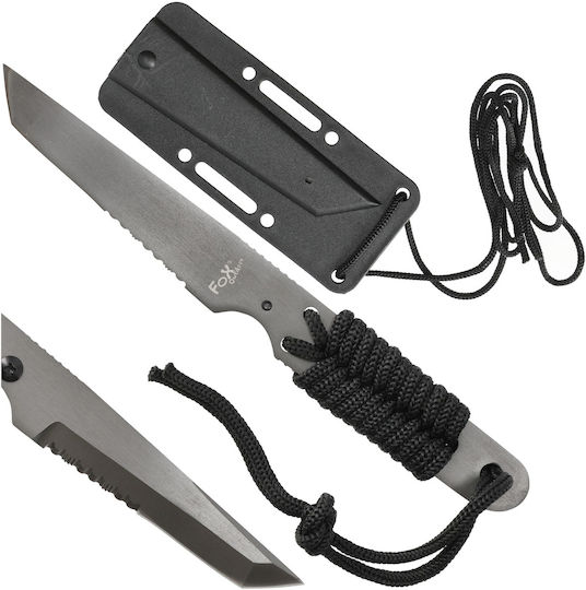 MFH Action I Tanto Blade / Wrap Handle Knife Survival Black in Sheath