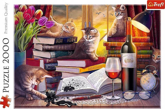 2000-Teile Puzzle Katzenabend