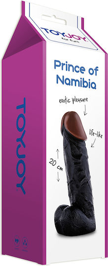 ToyJoy Prince of Namibia Ρεαλιστικό Dildo με Όρχεις Black 20cm