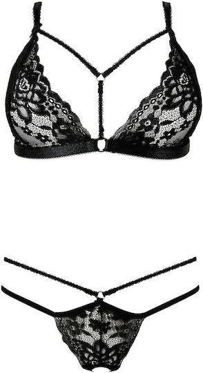 Anais Apparel Sexy Σετ Εσωρούχων με Δαντέλα Μαύρο
