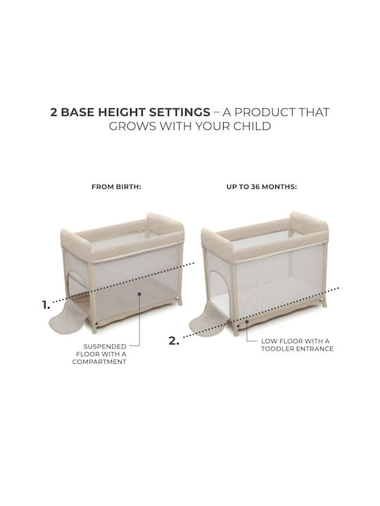 Kinderkraft Moon Dream Playpen 2 Levels with Mattress Beige