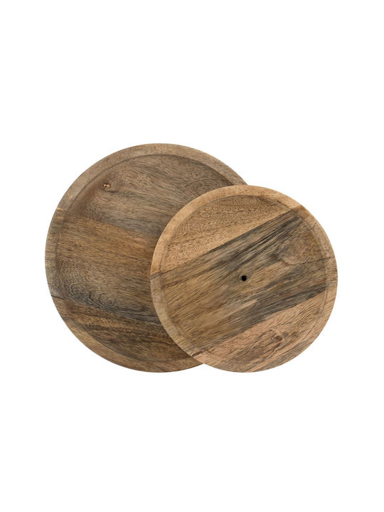 Ξύλινη Εταζέρα 2 Ορόφων Καφέ Ø25xY26cm Π25.5xΜ4xΥ26cm