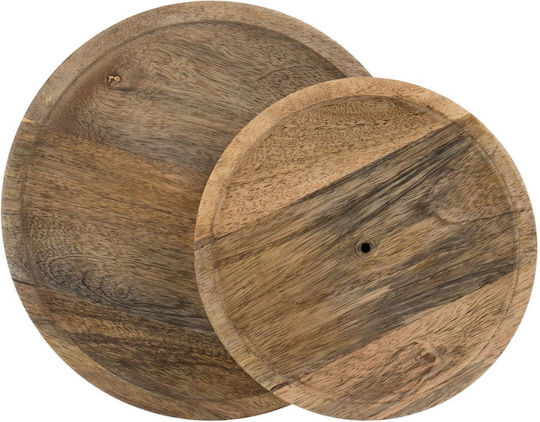 Дървена Етажерка 2 Нива Кафява Ø25xВ26см Ш25.5xД4xВ26см