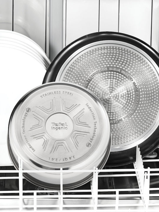 Tefal Ingenio Cook Eat Cookware Set of Stainless Steel with Non-stick Coating Silver 15pcs