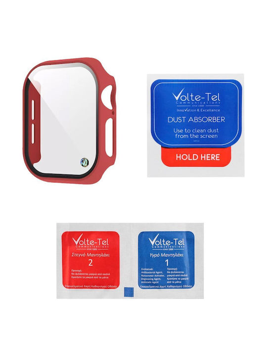 Volte-Tel Edge Cover with Key Πλαστική Θήκη σε Μπορντό χρώμα για Apple Watch 10 46mm