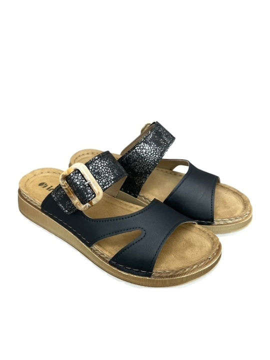 Women's Flat Sandals Anatomic in Black Color