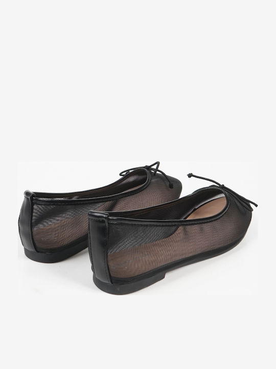 Fabric Pointy Ballerinas Black