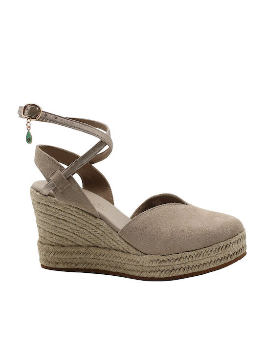 Damenplattformen Beige