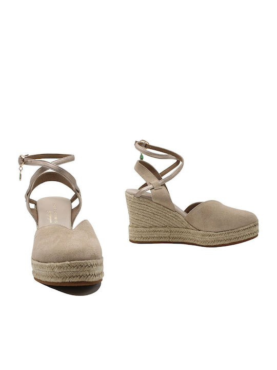 Damenplattformen Beige