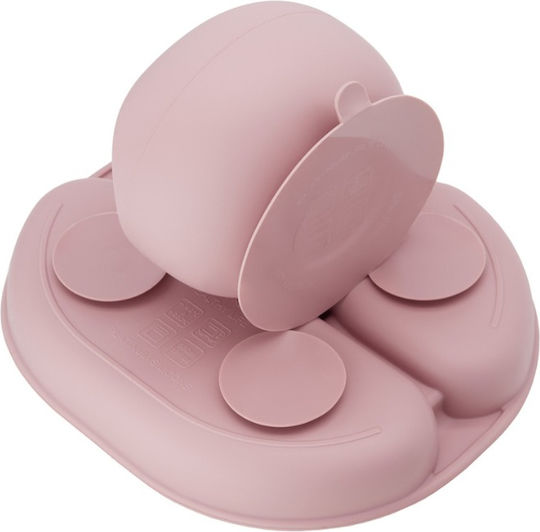 Momi Set Essgeschirr aus Silikon Rosa 6Stück