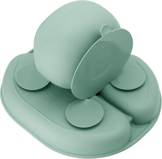 Momi Feeding Set made of Silicone Green 6pcs