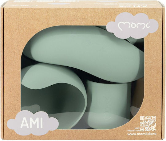 Momi Feeding Set made of Silicone Green 6pcs