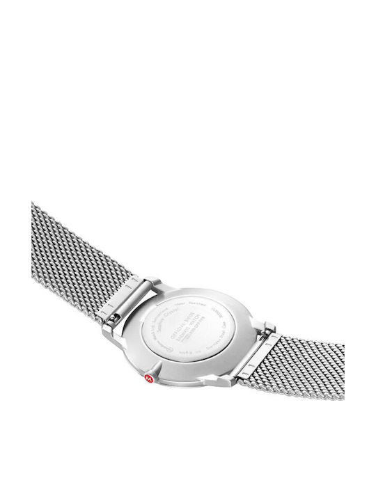 Mondaine Γυναικείο Ρολόι 40mm Μπαταρίας με Ασημί Μεταλλικό Μπρασελέ