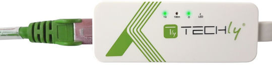 Techly DATA USB-ETGIGA-3A Αντάπτορας Δικτύου USB με Ενσύρματη Σύνδεση Gigabit Ethernet