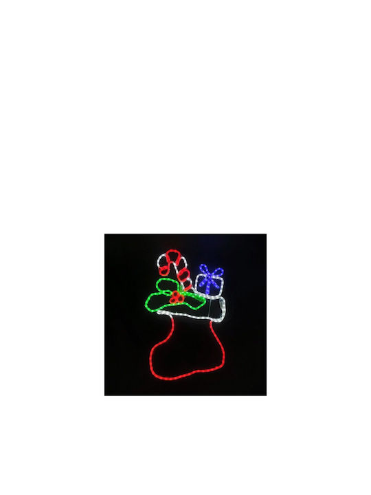 Aca Illuminated Christmas Figure Height 78cm Sock With Present