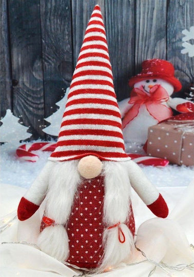 Saska Garden Weihnachtliche Kunststoff Figur Zwerge Beige Höhe 35cm