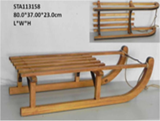 Iliadis Weihnachtliche Holz Figur Schlitten Braun Höhe 80cm