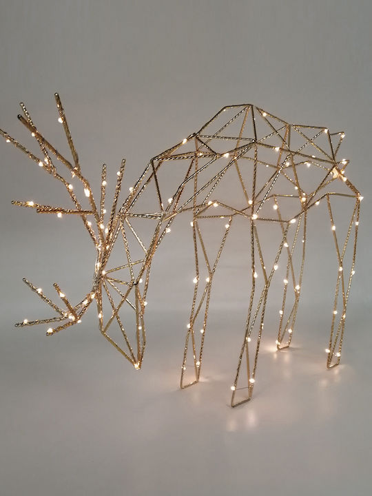 Panafan Illuminated Christmas Metal Figure Deer Gold Height 56cm