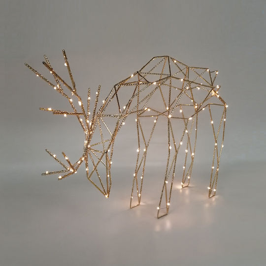Panafan Illuminated Christmas Metal Figure Deer Gold Height 56cm