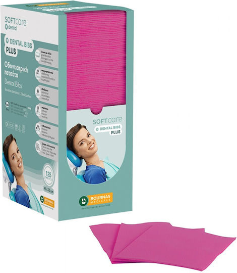 Bournas Medicals with Dispenser 125pcs 2ply & 1ply Dental Fuchsia Towel 2ply + 1ply with Dispenser