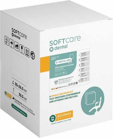 Bournas Medicals Dental Towel Orange 2ply + 1ply with Dispenser 125 Pieces