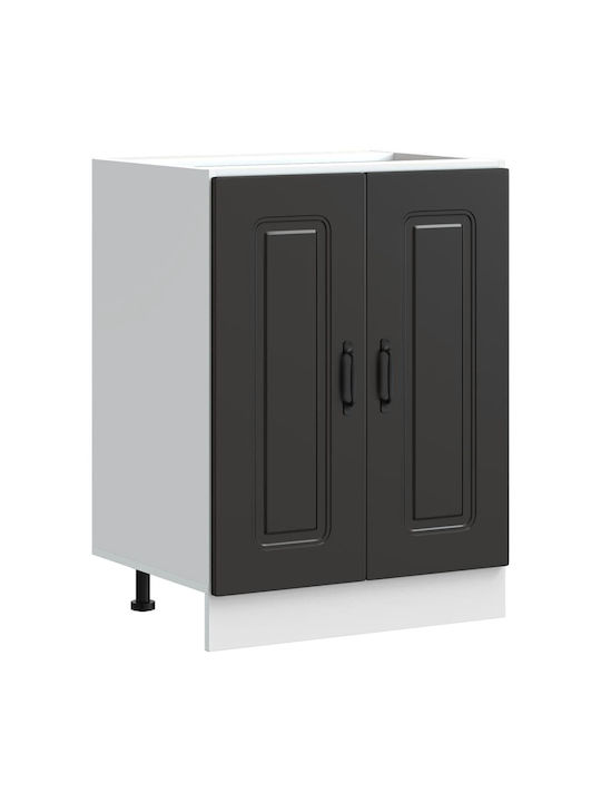 Kalmar Ντουλάπι Νεροχύτη Μαύρο 60x46x81.5εκ.