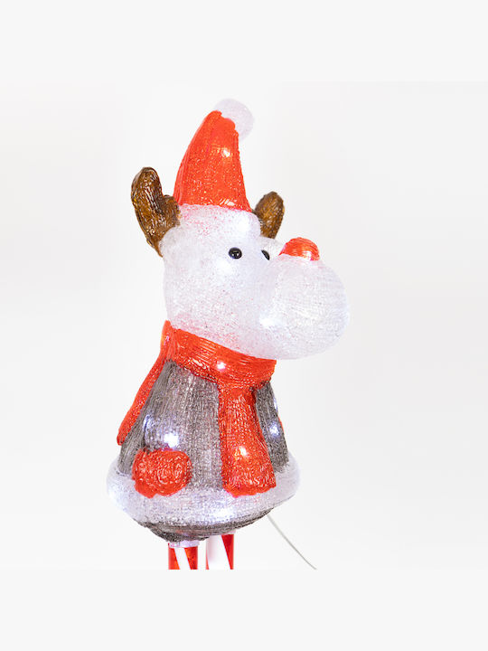 Eurolamp Illuminated Christmas Plastic Figure Deer White Height 70cm