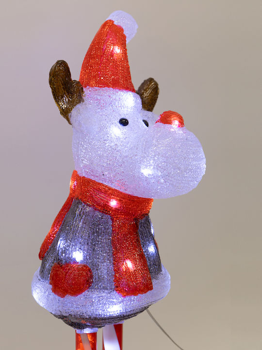 Eurolamp Illuminated Christmas Plastic Figure Deer White Height 70cm