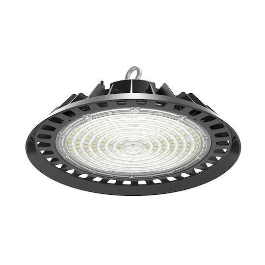 Elmark Boston240 Φωτιστικό Καμπάνα 240W Φυσικό Λευκό 40800lm με Ενσωματωμένο LED Μαύρο Ø349xΥ119cm